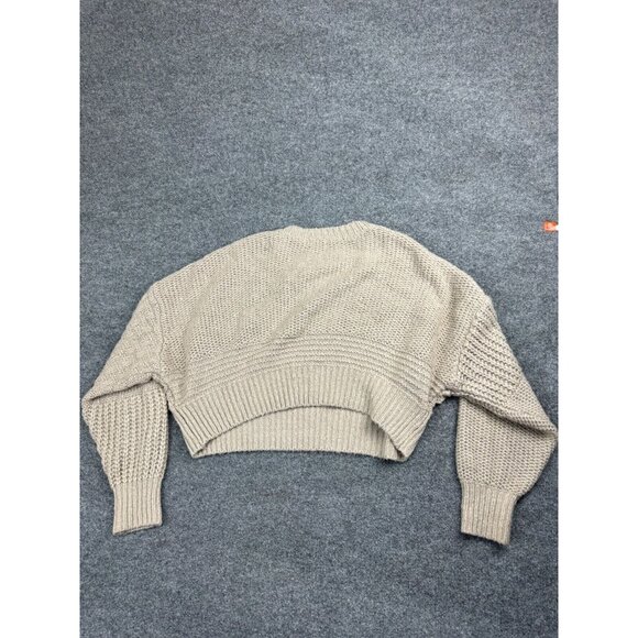 Ciaopanic Typy Sweater Women's One Size Beige Pullover Mixed Chunky Knit Crop - Picture 6 of 8